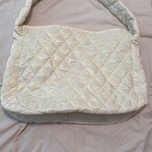 SHEIN Cream Quilted Shoulder Bag with Textured Design